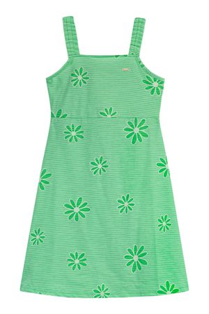 Vestido Infantil Menina Floral Com Amarração Elian Verde