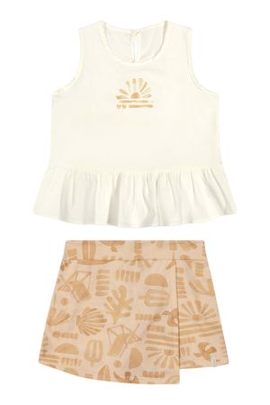 Conjunto Infantil Menina Babado Sunset Elian Bege