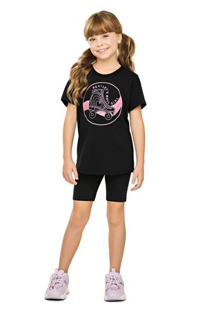 Conjunto Infantil Menina Roller Elian Preto