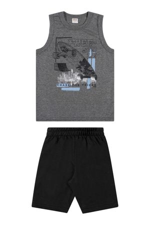 Conjunto Infantil Menino Curto Moletom Elian Cinza