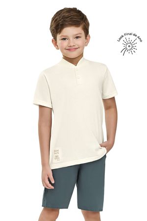 Conjunto Infantil Menino Gola Banana Elian Bege