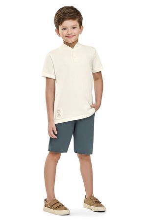 Conjunto Infantil Menino Gola Banana Elian Bege