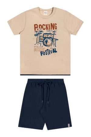Conjunto Infantil Menino Rocking Elian Bege