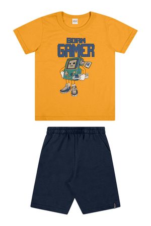 Conjunto Infantil Menino Gamer Elian Amarelo