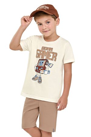 Conjunto Infantil Menino Gamer Elian Bege