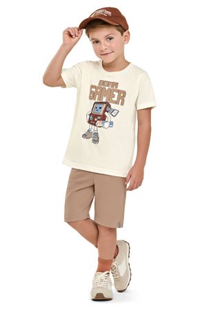 Conjunto Infantil Menino Gamer Elian Bege