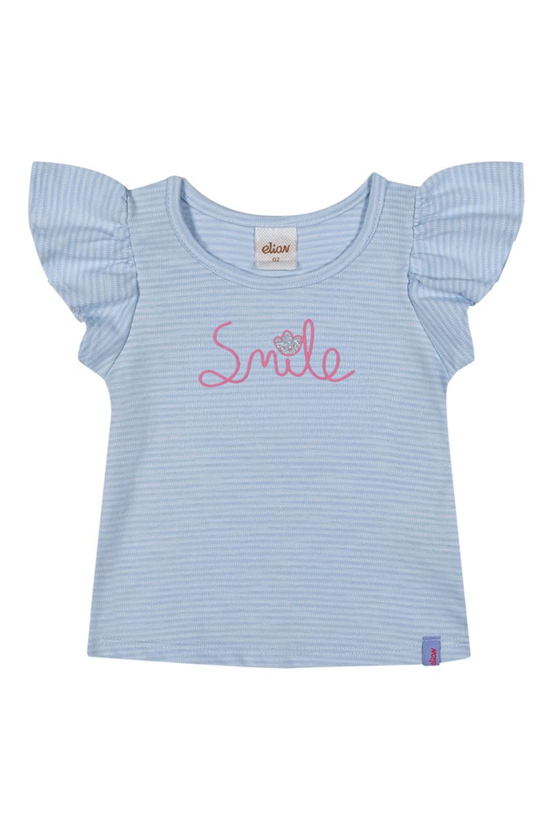 Blusa Infantil Menina Smile Flamê Elian Azul - Elian