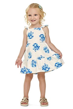 Vestido Infantil Menina Conchinhas Elian Bege
