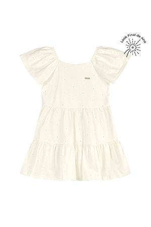 Vestido Infantil Menina Devorê Floral Elian Bege