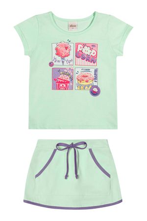 Conjunto Infantil Menina Docinhos Elian Verde