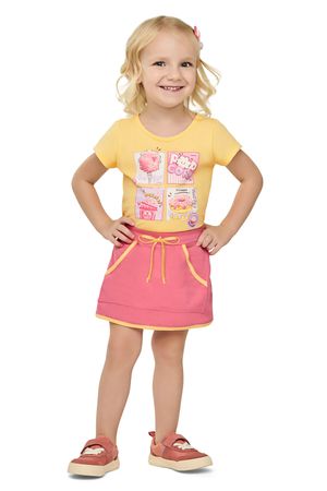 Conjunto Infantil Menina Docinhos Elian Amarelo