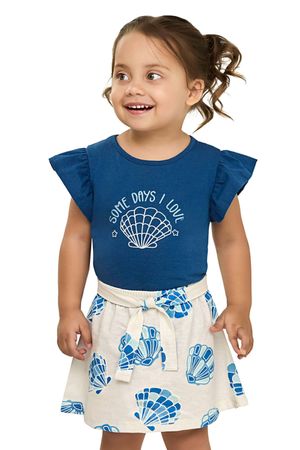 Conjunto Infantil Menina Conchas Elian Azul