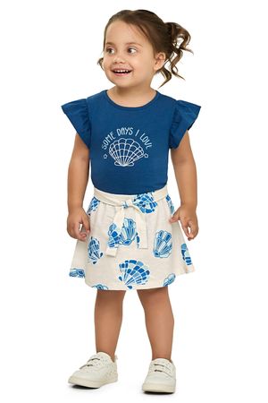Conjunto Infantil Menina Conchas Elian Azul