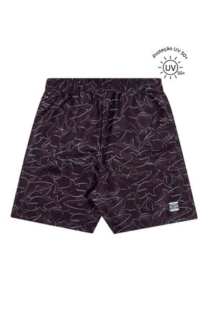 Bermuda Tactel Infantil Menino Proteção UV Elian Preto