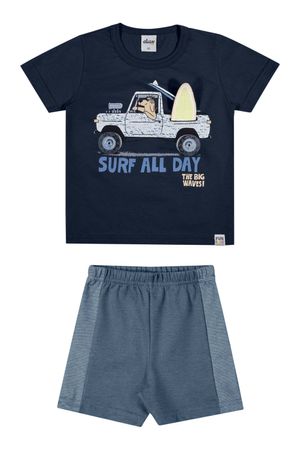 Conjunto Infantil Menino interativo Surf Elian Azul