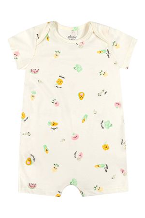 Macaquinho Bebê Menina Legumes Cotton Elian Bege