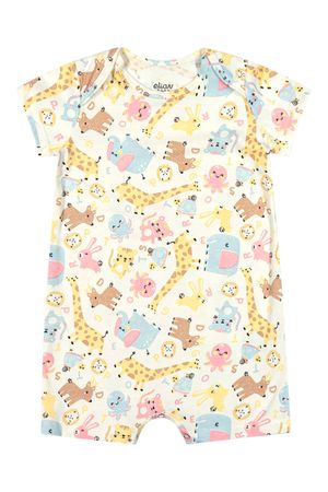 Macaquinho Bebê Menina Animais Cotton Elian Branco