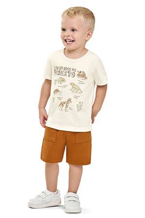 Camiseta Infantil Menino Estampa Deserto Elian Bege