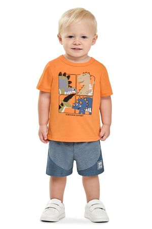 Conjunto Bebê Menino Estampa Dino Elian Laranja