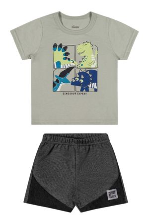 Conjunto Bebê Menino Estampa Dino Elian Verde