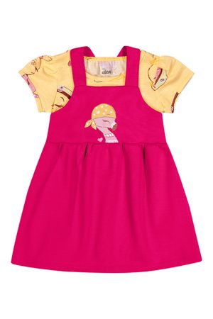 Conjunto Bebê Menina Flamingo Curto Elian Amarelo