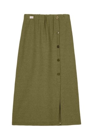 Saia Feminina Midi Comfy Malha Tricô Marialícia Verde