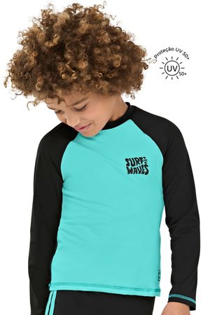 Camiseta de Proteção Infantil Menino Raglan Elian Preto