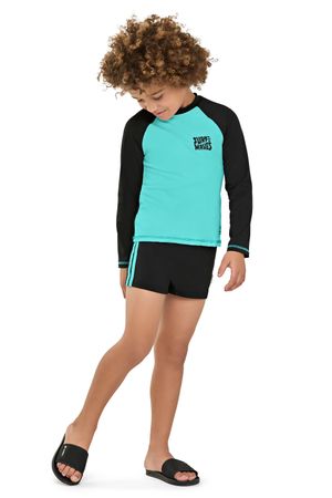 Camiseta de Proteção Infantil Menino Raglan Elian Preto