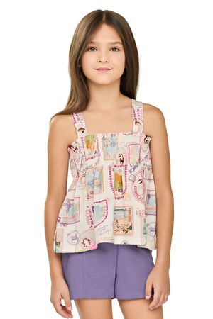 Conjunto Infantil Menina Stamp Elian Bege