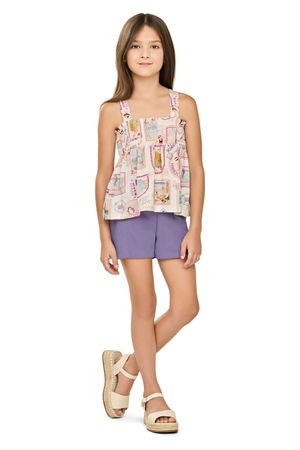 Conjunto Infantil Menina Stamp Elian Bege