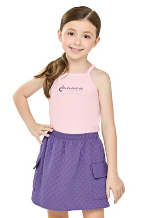 Conjunto Infantil Menina Saia Quadriculada Elian Rosa
