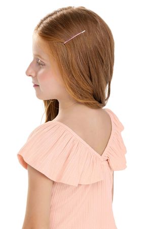 Conjunto Infantil Menina Malha Canelada Colorittá Rosa