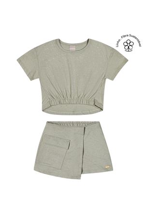 Conjunto Infantil Menina Strass Colorittá Verde