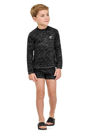 Camiseta de Proteção Infantil Menino Shark Elian Preto