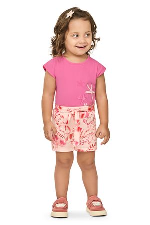 Conjunto Infantil Menina Caranguejo Elian Rosa
