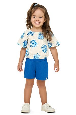 Conjunto Infantil Menina Conchinhas Elian Bege