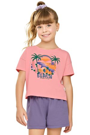 Conjunto Infantil Menina Ombro Deslocado Elian Rosa