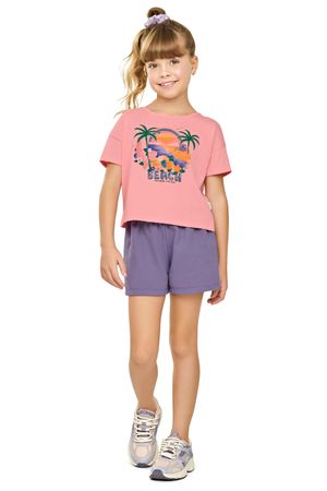 Conjunto Infantil Menina Ombro Deslocado Elian Rosa