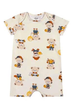 Macaquinho Bebê Menino Ursos Elian Off White