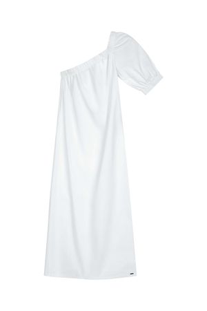 Vestido Midi Um Ombro Só Feminino Marialícia Branco