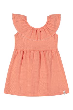 Vestido Bebê Menina Texturizado Com Babado Elian Laranja