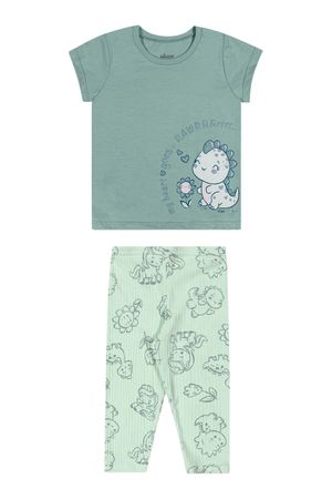 Conjunto Bebê Menina Dinossauro Elian Verde