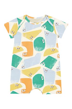 Macaquinho Bebê Menino Cotton Estampado Elian Amarelo Claro