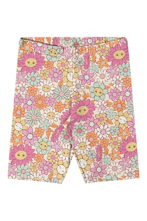 Bermuda Ciclista Infantil Menina Com Estampa Elian Bege