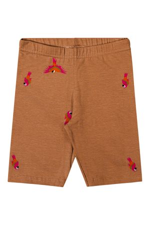 Bermuda Ciclista Infantil Menina Com Estampa Elian Marrom