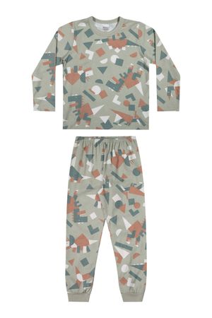 Pijama Longo Infantil Menino Dino Elian Verde