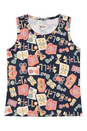 Regata Infantil Menina Cotton Estampada Elian Marinho