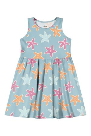 Vestido Curto Infantil Menina Estampado Elian Azul