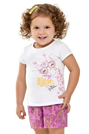 Conjunto Infantil Menina Girafinha Elian Branco