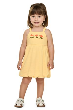 Vestido Balonê Infantil Menina Floral Elian Amarelo